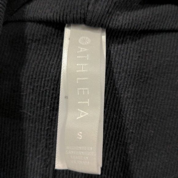 Athleta Womens Compact Coaster Long Wrap Cardigan Sweater Size S Black Ribbed - Picture 3 of 12